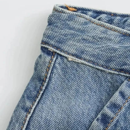 Calça Cargo Jeans com Bolsos Utilitários e Amarração