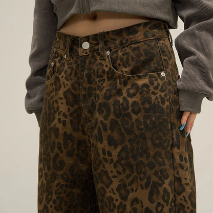 Calça Cintura Alta com Estampa de Leopardo