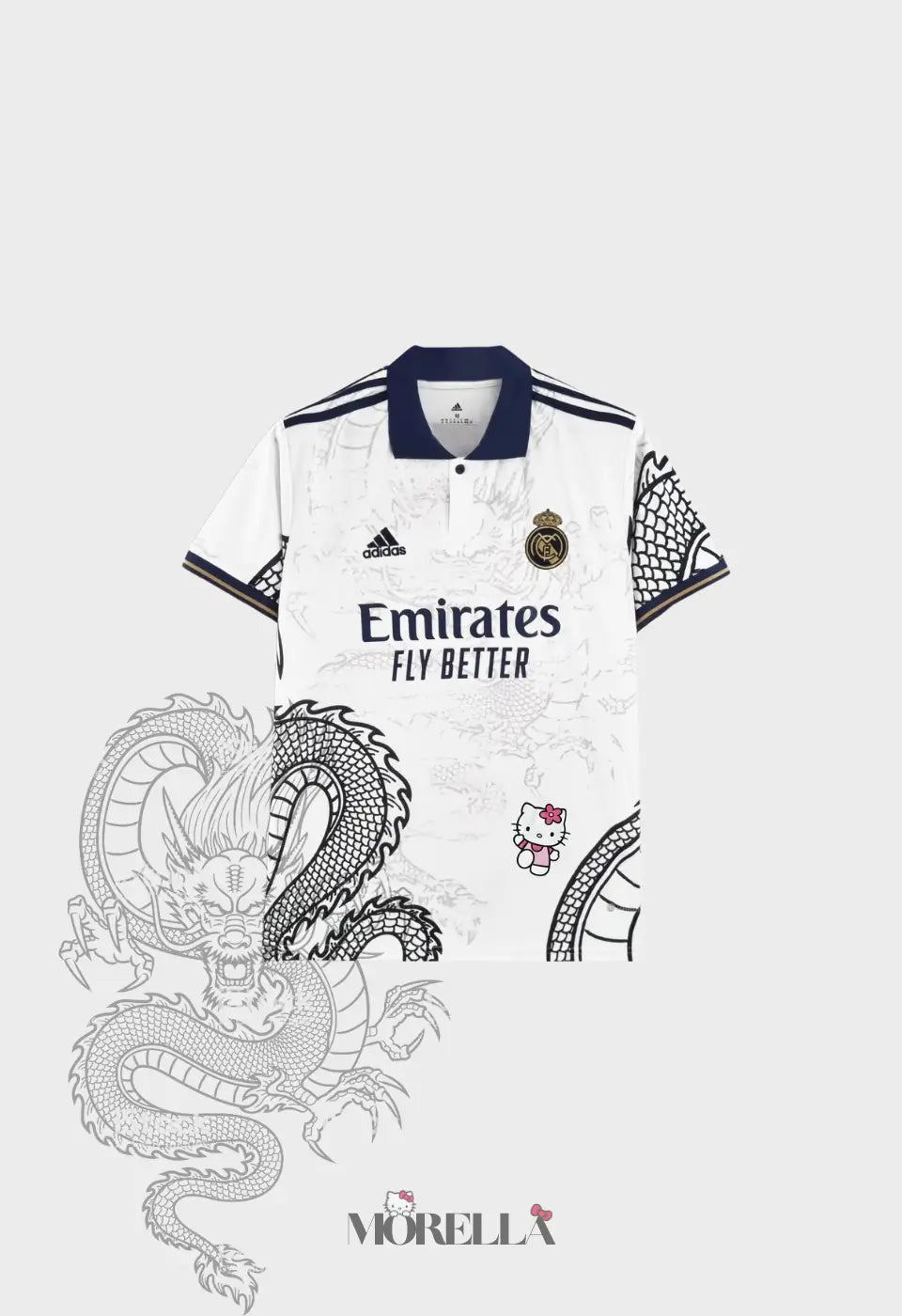 Camisa Dragão Branco Real Madrid x Hello Kitty